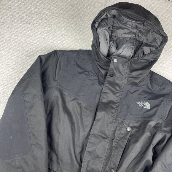 The North Face Men Sz L Hyvent heavyweight Coat Jacket Parka Black (Read) - Picture 3 of 16